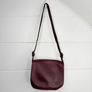 Vintage Frye Saddle Bag Maroon Red Leather‎ Shoulder Purse Satchel